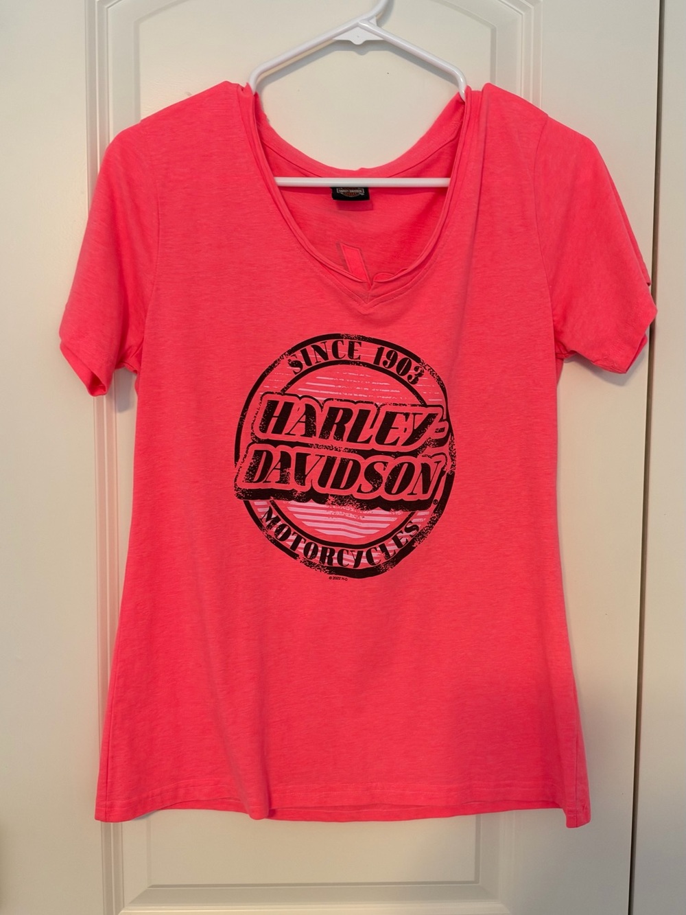 Harley-Davidson Neon Pink Short Sleeve Logo Tee